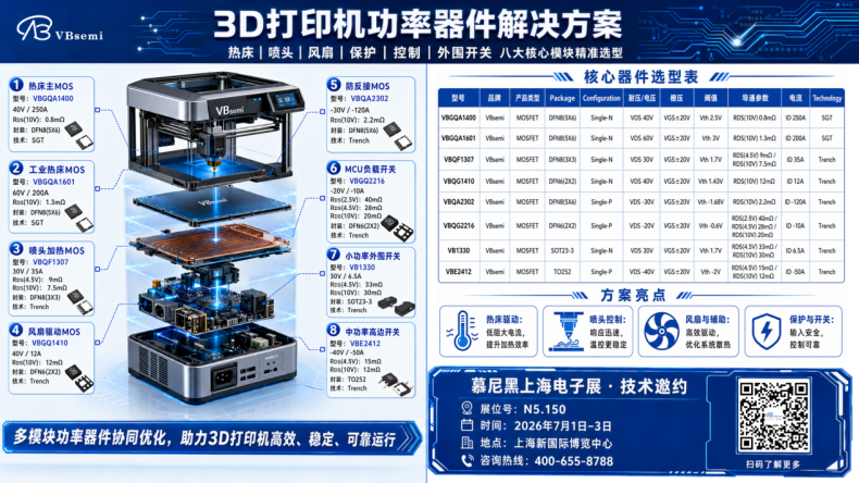 微碧3D打印机功率器件型号推荐6